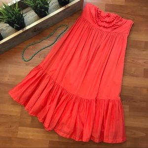 Gap Orange Strapless Dresses Size S, Cotton Dress